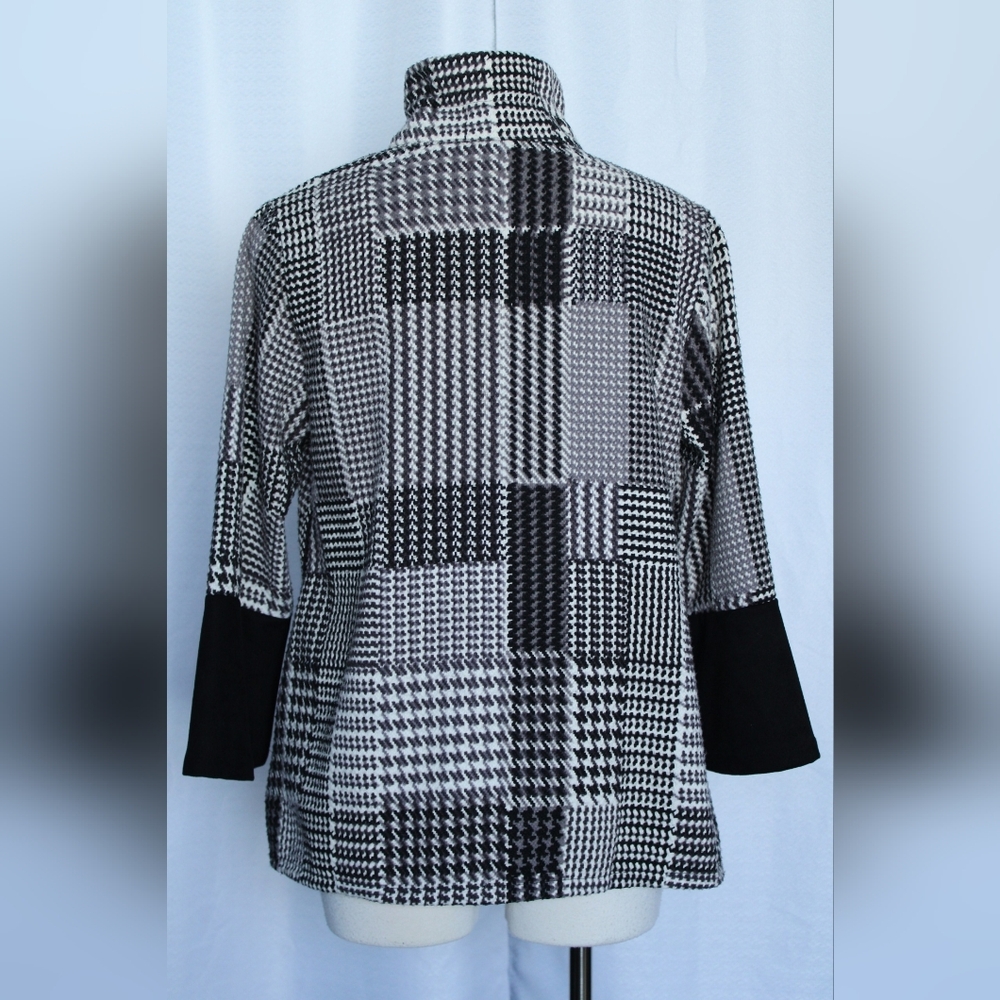 Damee Inc Black & White Woven Blazer Small - Picture 2 of 9
